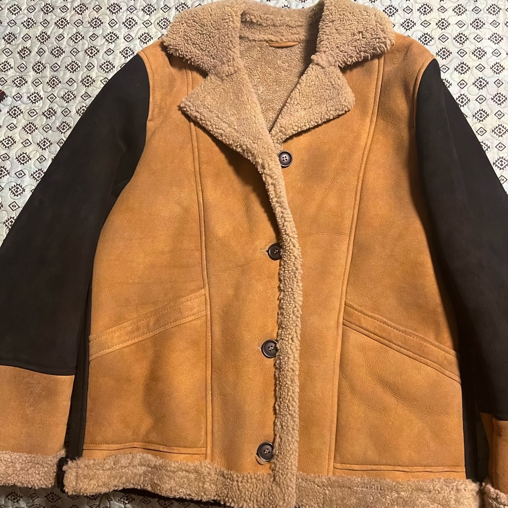Sheepskin Patchwork Jacket By French Connection - image 8